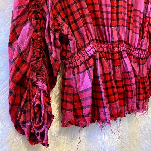 SOLD We The Free People Plaid Peplum - Picture 7 of 7